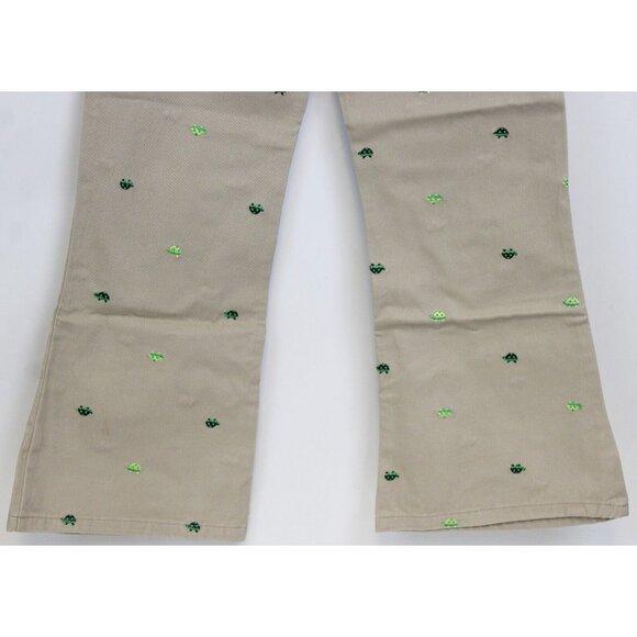 NEW 2006/05 Gymboree Prep Club Khaki Pants sz 7 Spring Turtle Ruffle Belt Embroi - Picture 9 of 11